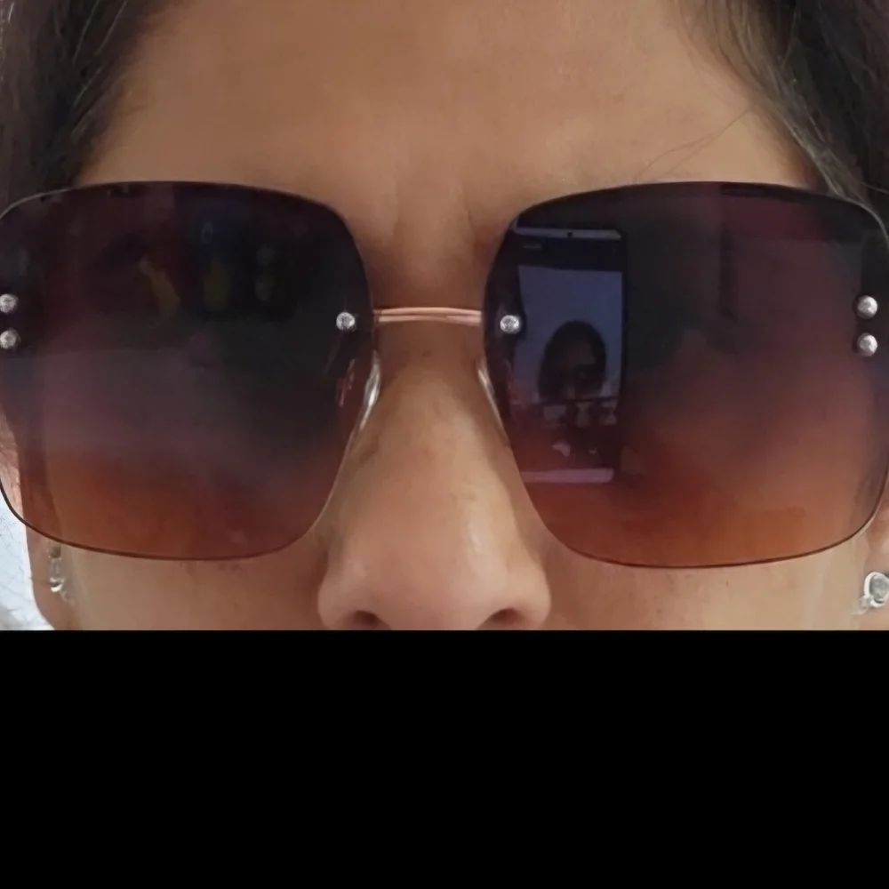 Express Brown Gradient Square Sunglasses